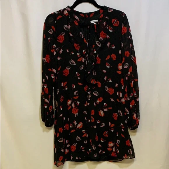 Kensie | Dresses | Kensie Black And Red Long Sleeve Dress | Poshmark